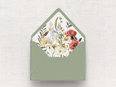 Briefumschlag mit Innenfutter Eukalyptus | all the wildflowers