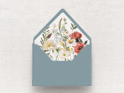 Briefumschlag mit Innenfutter Petrol | all the wildflowers